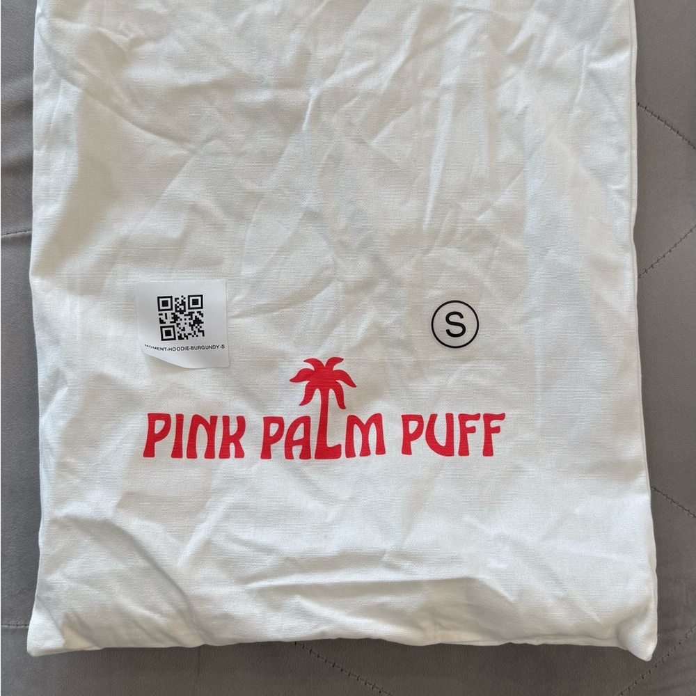 PINK PALM PUFF White Tee with Red Logo